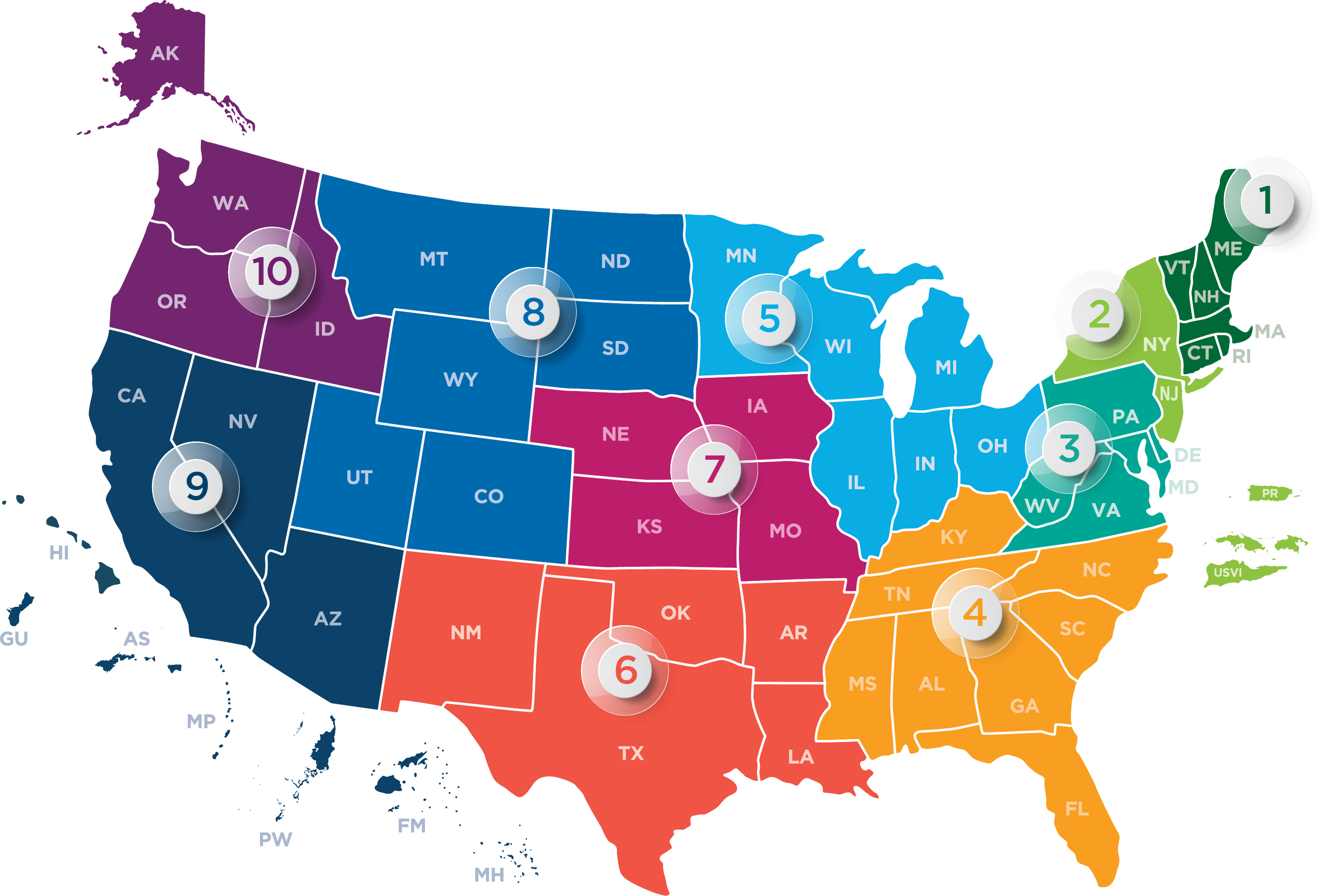 PHTCN Map Public Health Training Center Network